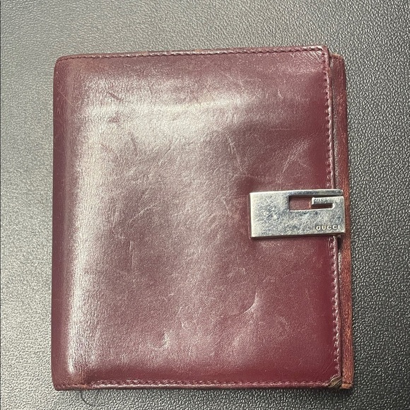 Gucci Other - Gucci Maroon Leather Card Holder